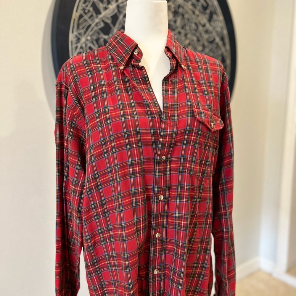 Vintage 1960s Red Plaid Shirt